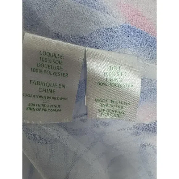 Lilly Pulitzer Elenora Silk Dress Kaleidoscope Coral Bell Sleeve S - Picture 6 of 10